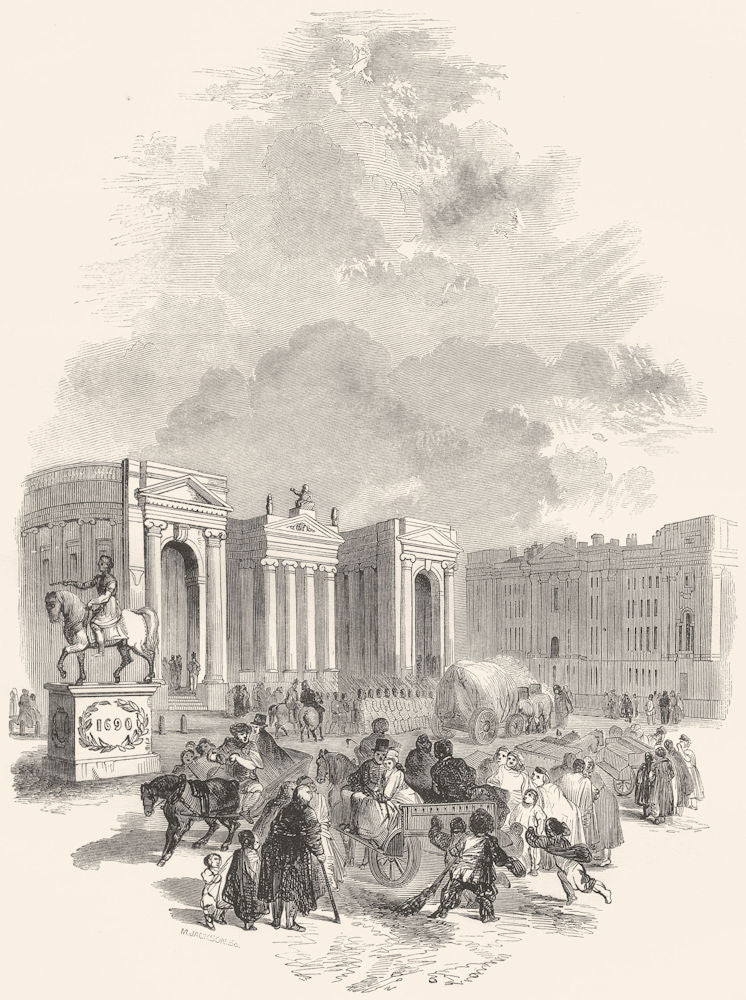 IRELAND. Bank, and Trinity College, Dublin 1850 old antique print picture